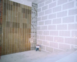 parede de drywall, pvc e eucatex